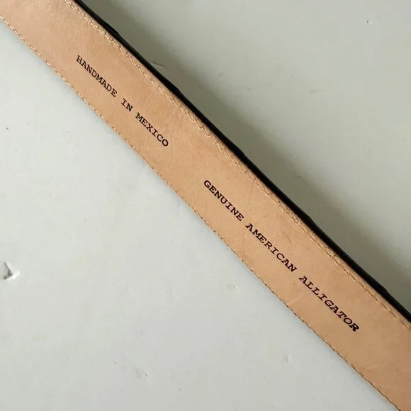 Rod Patrick Boots Mens Western Belt 1.5 in Taper 40 Genuine Black Caiman Leather - Picture 8 of 12